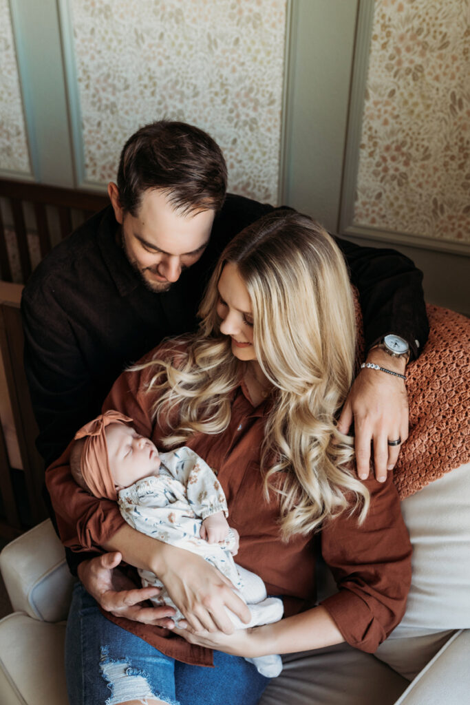 Family & Newborn Photographer, close up of couple holding newborn baby